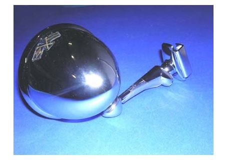 Specchio retrovisore esterno cromato attacco a morsetto gambo lungo  (adattabile sx o dx) Fiat 500-600-etc