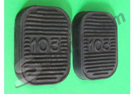 Coppia copripedali freno e frizione con logo 103 Fiat 1100/103 Berlina, Familiare, 1100/103E, TV, Industriale, 1100/103H