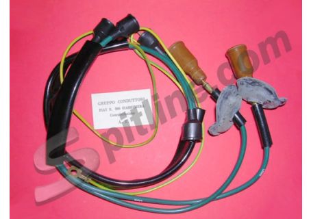 Serie cavi candele (cavo Cavis mm 5) con cappucci e pipette Fiat N 500 Giardiniera