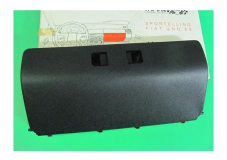 Sportello nero per cassetto cruscotto Fiat Uno 2^ serie ('89)-Appicazione a pressione senza fori