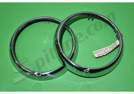 Coppia cerchi faro (senza visiera) Fiat 1100/103 (diam. est. mm 185 circa)