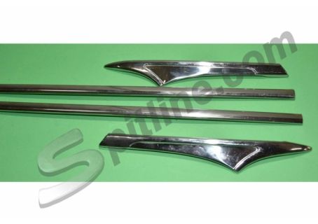 Coppia modanature parafanghi anteriori con profili terminali Fiat 1100/103E ('56-'57)