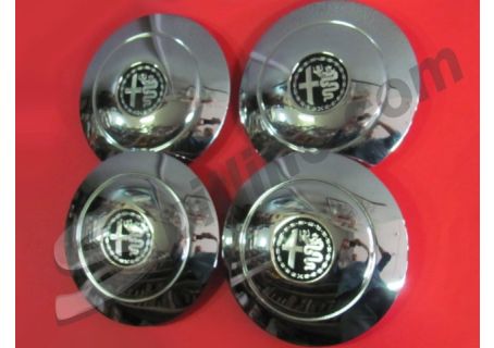 Serie 4 coppe ruota in acciaio inox Alfa Romeo Giulietta TI, Giulietta Spider, Sprint, Giulia 1600 Sprint, Spider ('63-'64) - Per cerchi con mollette per il fissaggio