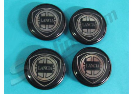 Serie 4 borchiette coprimozzo blu diam. 55 per cerchi ruota Lancia Delta, Prisma, Y, Kappa, Dedra, Thema