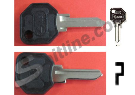 Chiave grezza Silca (canale largo) per avviamento Alfa Romeo Giulia, GT, Duetto, ecc. (verificare il profilo prima dell'acquisto)