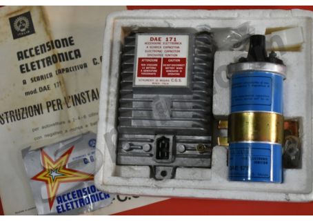 Kit accensione elettronica 12 V. a scarica capacitiva C.G.S. mod. DAE 171 con bobina Klitz