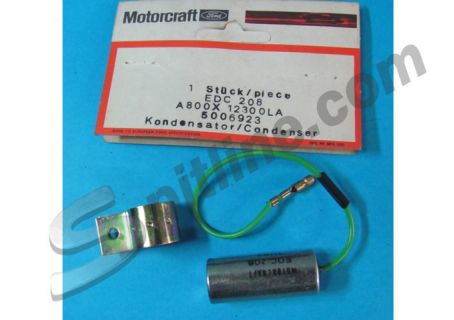 Condensatore Motorcraft EDC208 impianto Ducellier Alfa Romeo Alfasud 1.2 ('72-'84) - Citroen CX ('76-'80) - Peugeot 104, 305, 505 - Renault 5, 14 - Rover Mini 1.0/1.3 ('85→)
