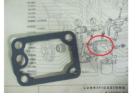 Guarnizione supporto filtro olio Fiat 124, 124 Special, 125