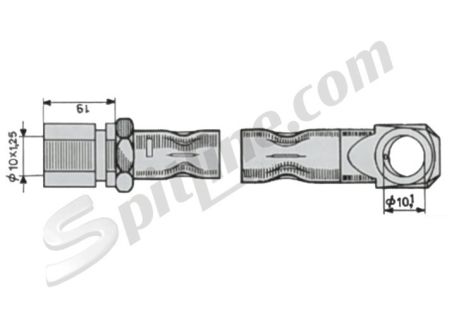 Tubo freno anteriore mm 432 Fiat 850T, 900T