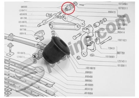 Boccola per perno superiore braccio oscillante anteriore Fiat 500D/F/L/R/Giardiniera