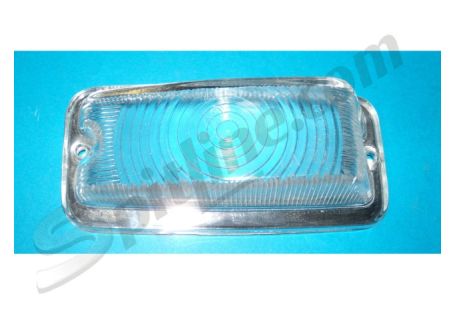 Trasparente in plastica P/V con bordo cromato fanale anteriore sinistro  Lancia Fulvia Berlina 2C, GT, GTE