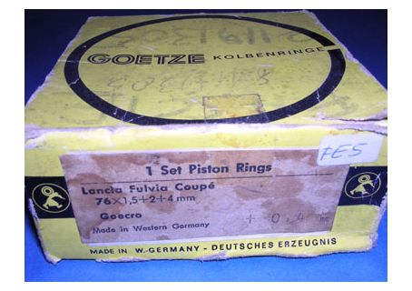 Serie fasce elastiche per pistoni Goetze diam. 76 magg. +0,4 Lancia Fulvia Coupè