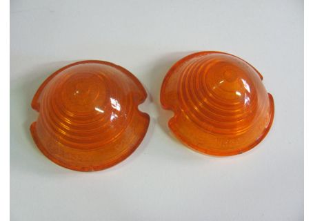 Coppia plastiche arancio fanali anteriori Innocenti Mini  Minor/Cooper  MK2/MK3, Mini Cooper Export, Mini 1000-1001 Export, Alfa Romeo Giulietta 2^ serie, Dauphine-Renault R4 (Germania)