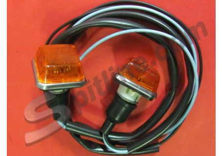 Coppia fanali frecce laterali Olsa Alfa Romeo Alfetta, Alfetta GT (bordo cromato)