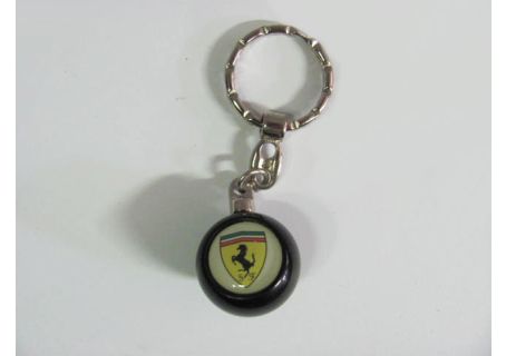 Portachiavi sferico nero logo Ferrari