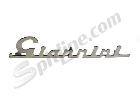Scritta Giannini in metallo cromato per cofano motore Fiat 500 Giannini