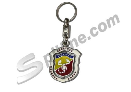 Portachiavi Abarth & C. Squadra Corse con stemma centrale girevole