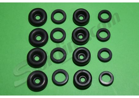Kit gommini cilindretti freni anteriori e posteriori FIAT 1100/103D/H, 1200, 1100D, 1100T/T2 (ant. diam. mm 28,57 - post. mm 25,4)