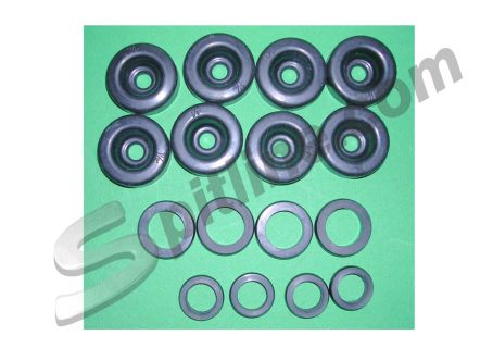 Kit gommini cilindretti freni anteriori e posteriori Fiat 1100/103, 1100/103 Export, Special, 1100D, 1100TN, 1100T (per cilindretti diam. 28,57 e 22,22)