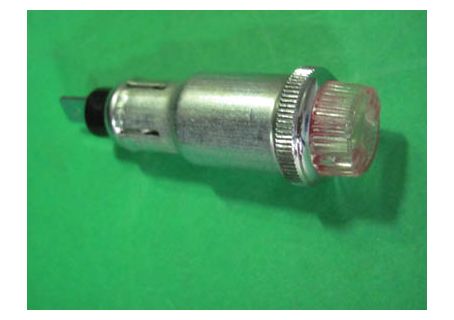 Luce spia rossa unipolare (ghiera ad impanare) per cruscotto Fiat 625/682/690 adattabile Fiat 1100/103, 600, 500