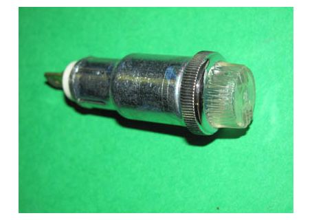 Luce spia verde unipolare (ghiera ad impanare) per cruscotto Fiat 625/682/690 adattabile Fiat 1100/103, 600, 500