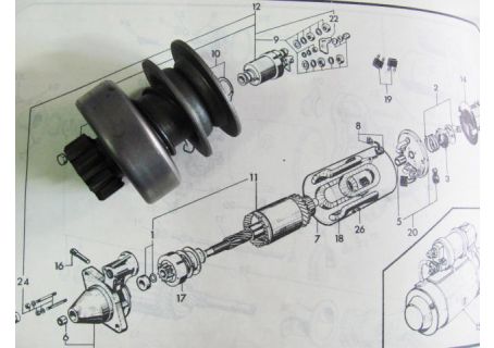 Pignone per motorino di avviamento tipo Ducellier Lancia Flavia 1.8, Fulvia 2^ serie ('70→)
