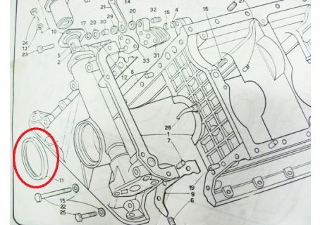 Paraolio anteriore albero motore Lancia Fulvia (lato anteriore sinistro)