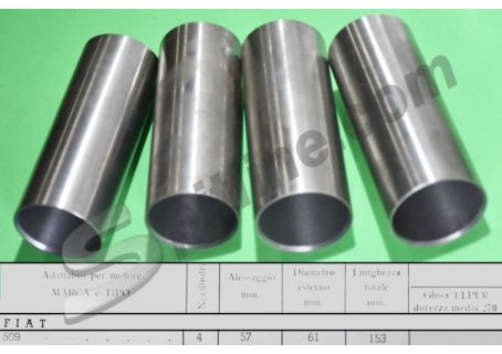 Serie 4 canne per pistoni Fiat 509 (990cc.) - Alesaggio 57 mm