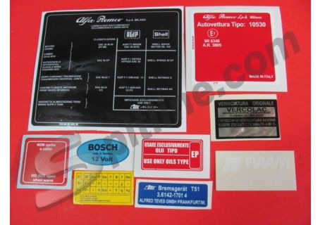 Kit adesivi vano motore Alfa Romeo GT Junior 1300 (tipo 10530)