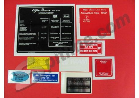 Kit adesivi vano motore Alfa Romeo GT V. 2000 Bertone (Tipo 10521)