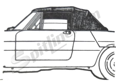 Telo nero capote in tessuto doppio gommato Pininfarina Alfa Romeo Duetto Coda Tronca