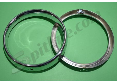 Coppia cerchi faro originali Carello Fiat 1100 D 1^ serie (→ 1/'65)