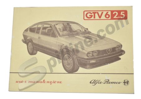 Libretto uso e manutenzione usato Alfa Romeo GTV6 2.5 (Pubblicazione 06/'84)