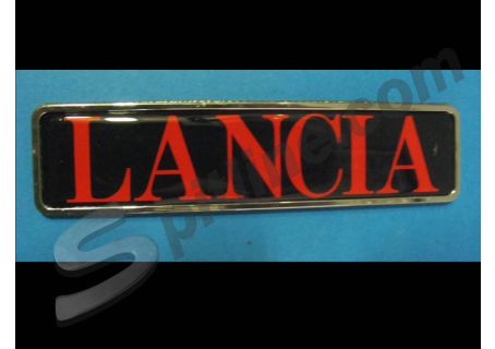 Scritta in plastica (mm 140x35) "LANCIA" per Delta (rossa su fondo blu)