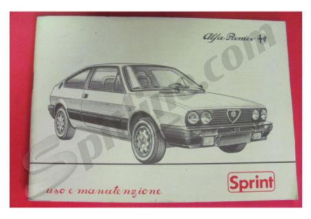 Libretto uso e manutenzione usato Alfa Romeo Alfasud Sprint (Pubblic. '83)