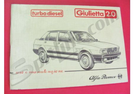 Libretto uso e manutenzione Alfa Romeo Giulietta 2.0 Turbo Diesel