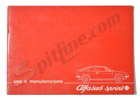 Libretto uso e manutenzione usato Alfa Romeo Alfasud Sprint 1.3 ( Pubblic. 9/'76)