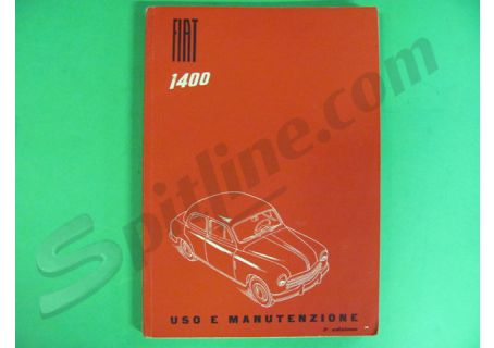 Libretto uso e manutenzione usato Fiat 1400 Berlina e Cabriolet (edizione 10/'50)