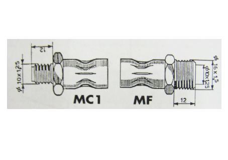 Tubo flessibile freno posteriore mm 312 Fiat 1100/103, 1100/103 E, D,H - 615 N-N1 - 616 N1-N2-N3 - 616 N2/4 - 616 N3/4 - 625