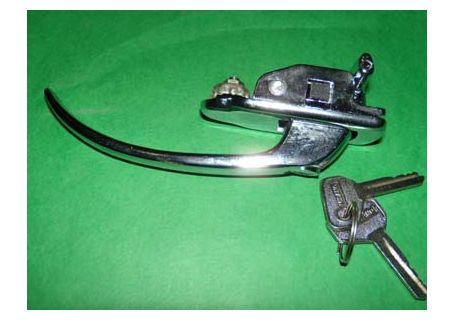 Maniglia in acciaio cromato con chiavi porta sinistra Fiat 500D, 500 Giardiniera