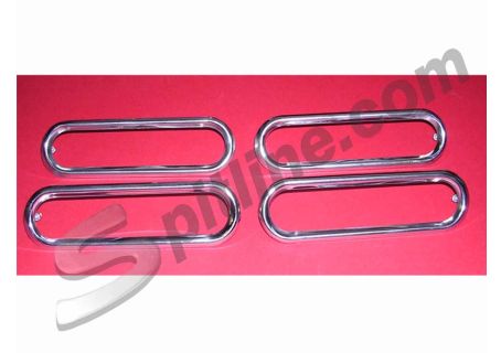 Serie N° 4 mostrine per fori ovali calandra anteriore Lancia Fulvia Coupè e HF