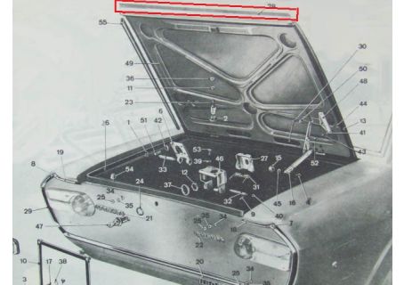 Modanatura cofano posteriore Lancia Fulvia Coupè tutti i modelli