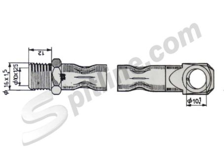 Tubo freno mm 406 anteriore Fiat 1100/103 2^ serie, 1100/103H - posteriore Fiat Campagnola 2.0 5 marce/tipo 1107A (74-89)