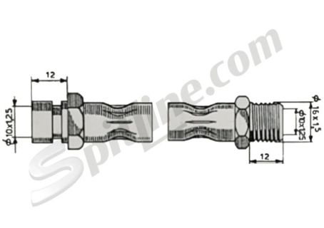 Tubo freno anteriore Fiat 1300/1500, 1500 Cabriolet, 1500L, 2300