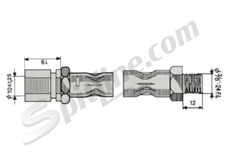 Tubo freno posteriore mm 175 Fiat 124, 125 (→74), 132 ('74-'82)
