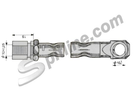 Tubo freno anteriore mm 325 Fiat 1100R, Fiat 238 (→ 02/1980 circuito semplice), Fiat 850 