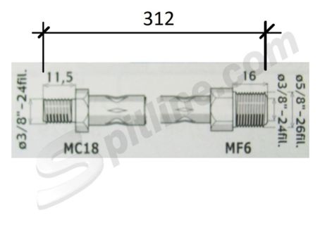 Tubo freno anteriore mm 312 Innocenti Mini Minor, Clubman, Cooper (-12/'67) 