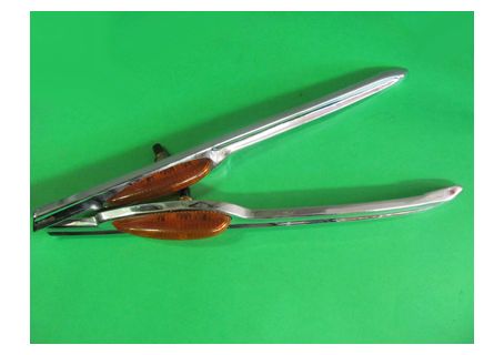 Coppia modanature parafanghi anteriori con fanali frecce Fiat 1200 Granluce 1^ serie ('57-'59)