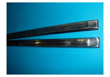 Coppia modanature porte posteriori Fiat 1100D (lunghezza cm 77,7 circa)