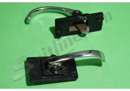 Coppia maniglie apriporta interne usate leva cromata Fiat  500 L/R, 124, 125, 126, 127, 128, 128 C, 131, 132